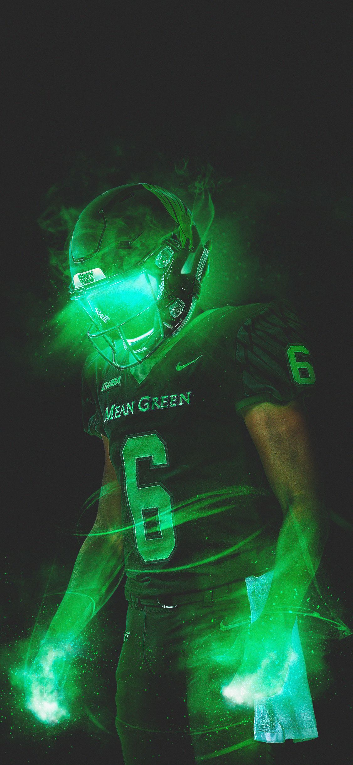 Giocatore football americano verde neon, 1125x2436 Full HD Verticale, Smartphone