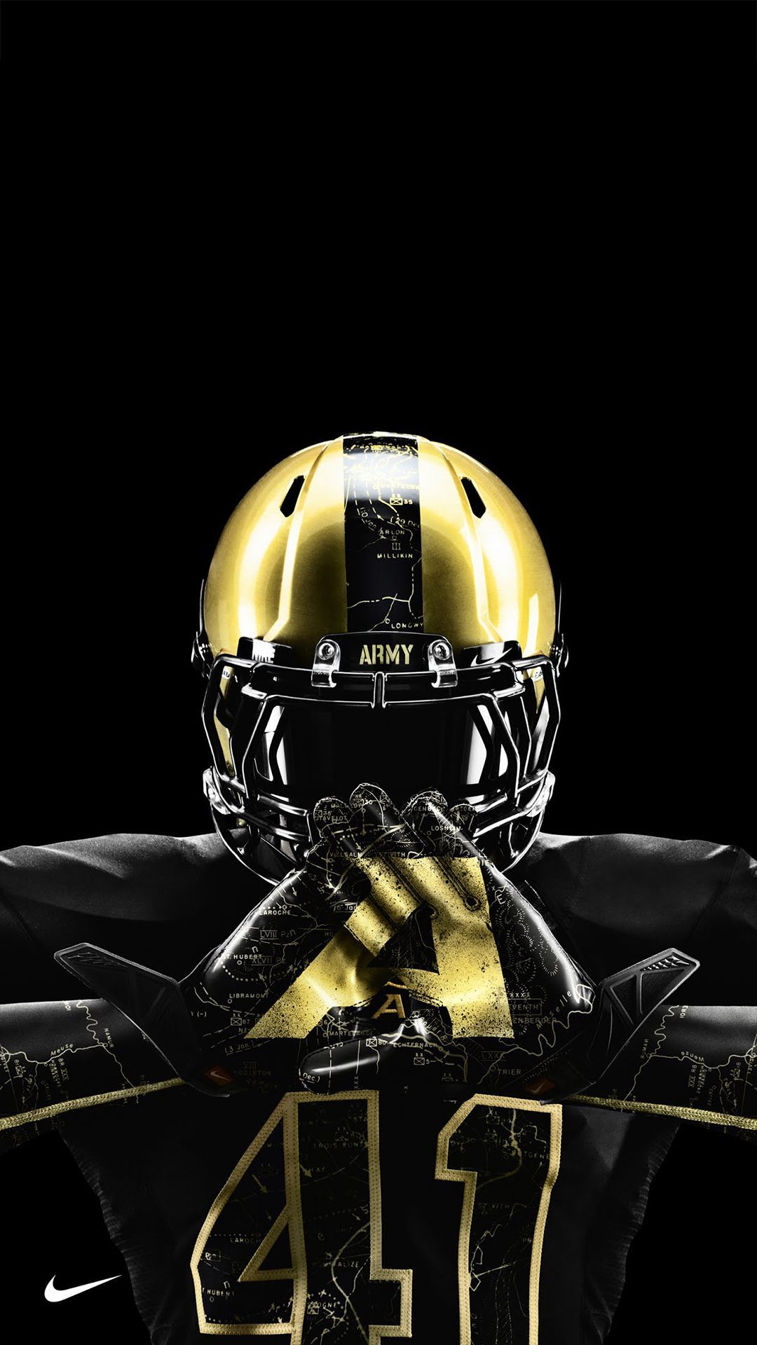 Casco football americano oro nero, 1080x1920 Verticale, Telefono