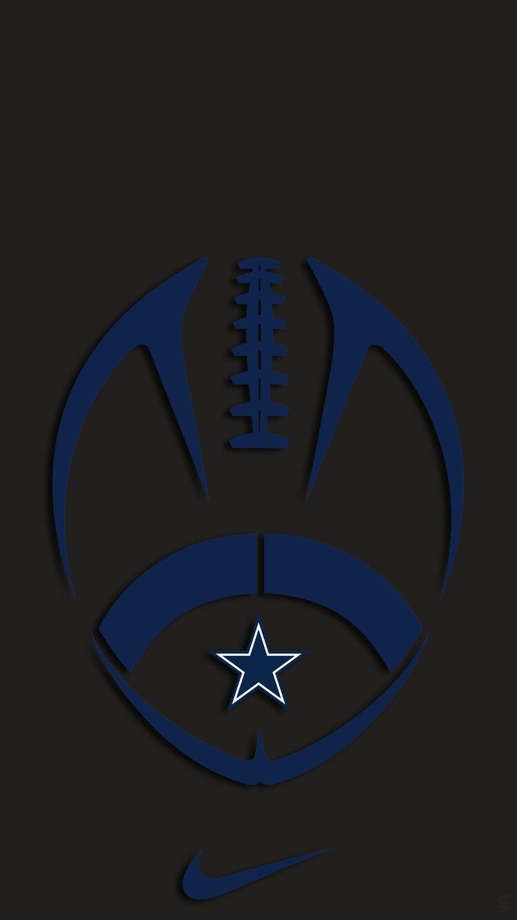 Logo pallone Dallas Cowboys blu, NFL, 750x1334 Verticale, Telefono
