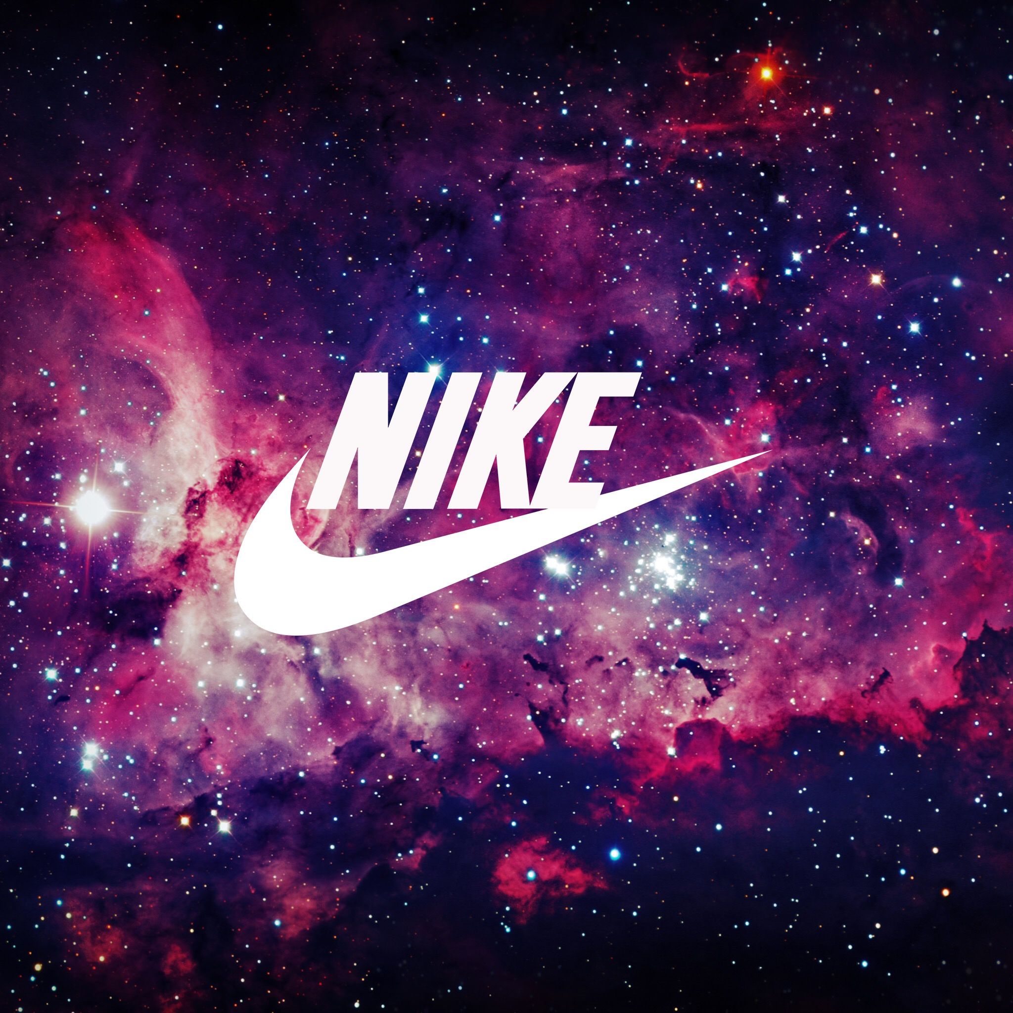 Logo Nike su nebulosa spaziale, 2048x2048 Hi-Res, Desktop