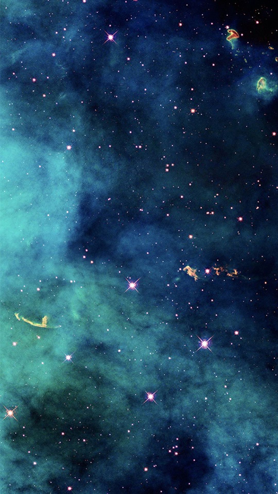 Nebulosa spaziale blu-verde, 1080x1920 Full HD Verticale, Samsung Galaxy