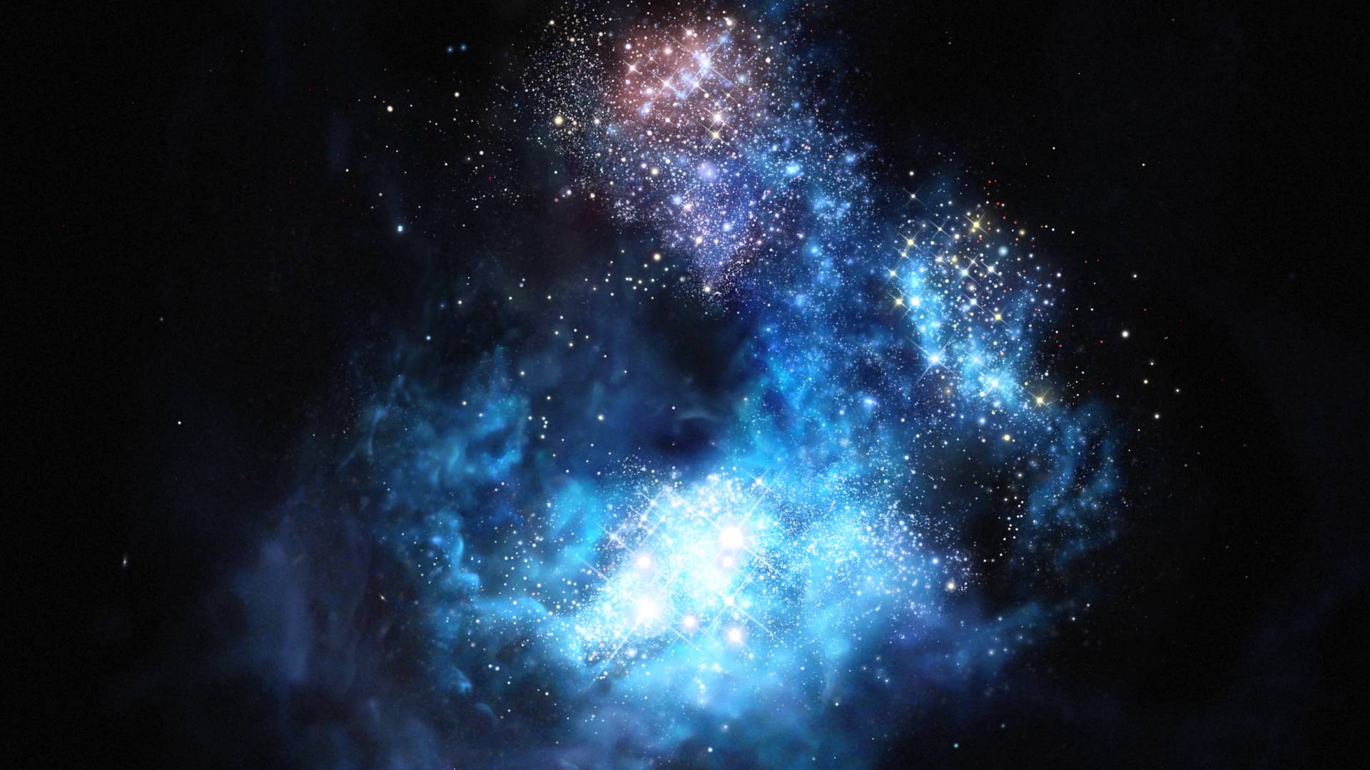 Galassia blu con stelle, 1920x1080 Full HD 1080p, Laptop