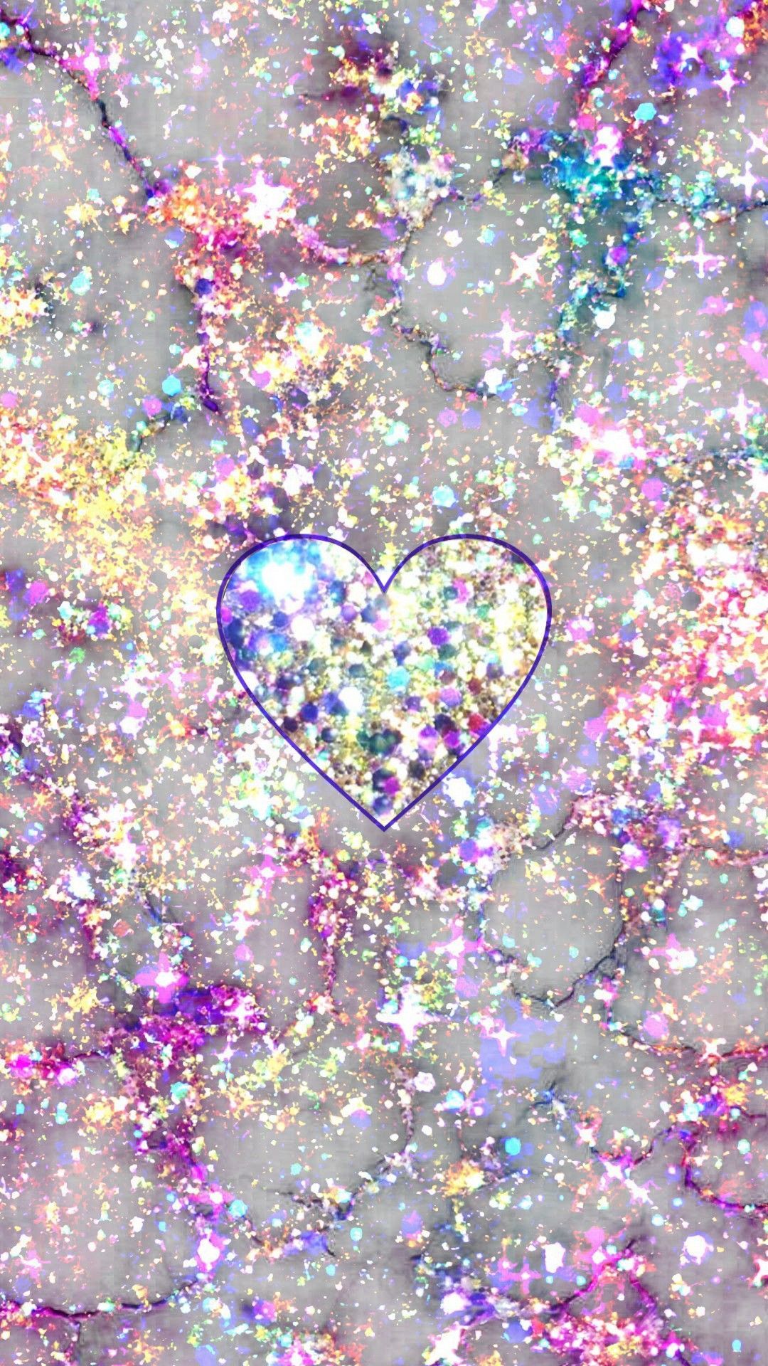 Cuore glitter marmo viola, 1080x1920 Full HD Verticale, Samsung Galaxy