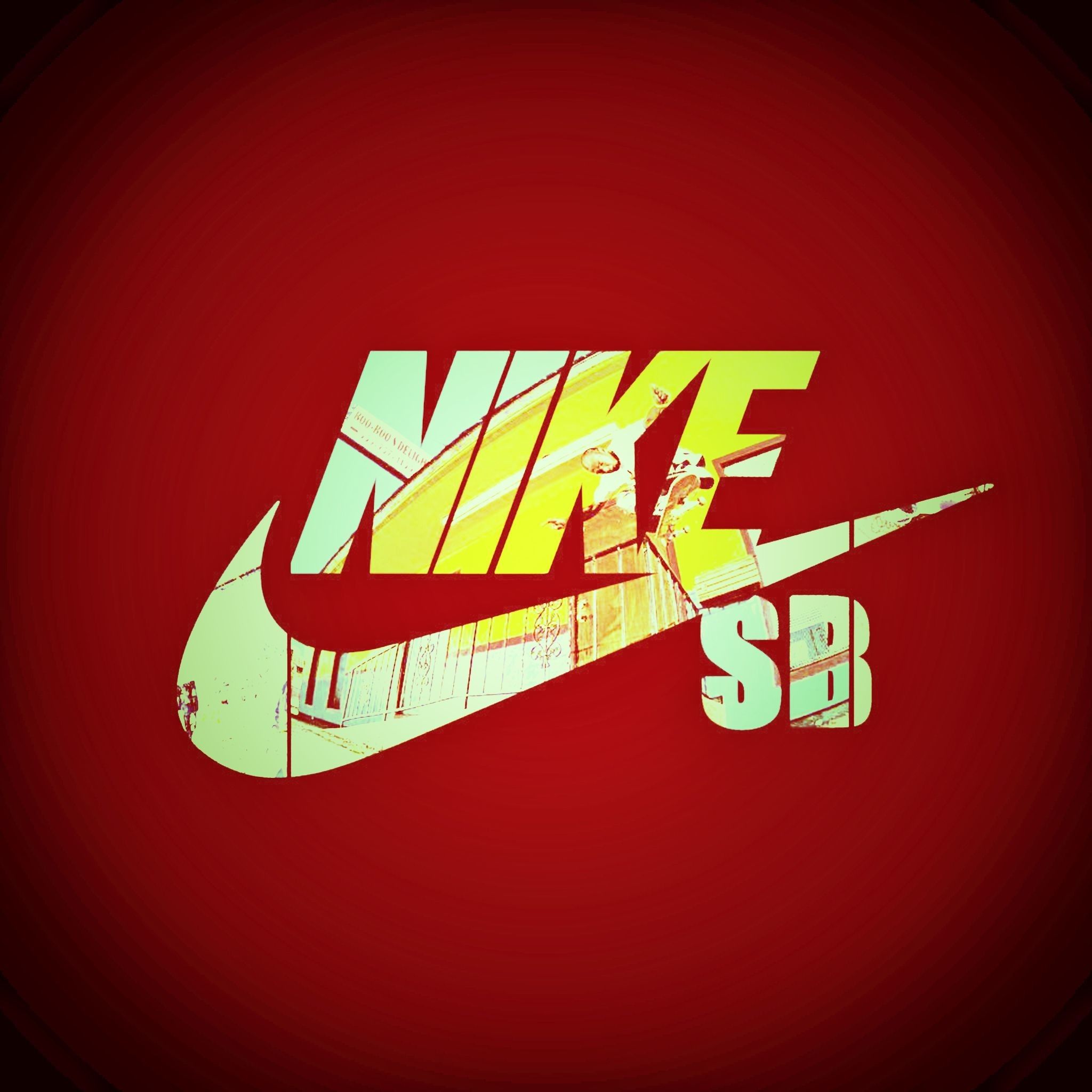 Logo Nike rosso su nero, 736x1308 Verticale, iPad