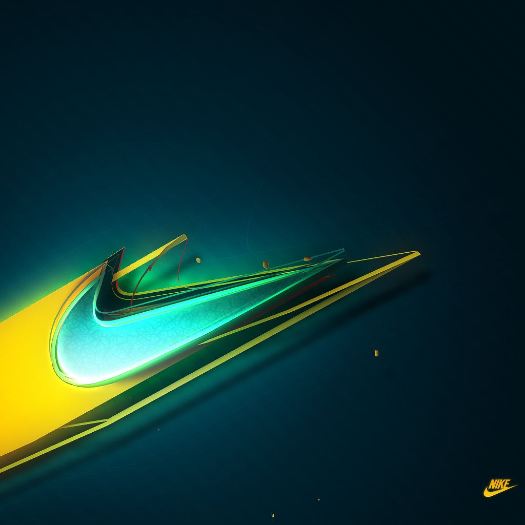 Logo Nike swoosh verde giallo, 1024x1024 HD, iPad