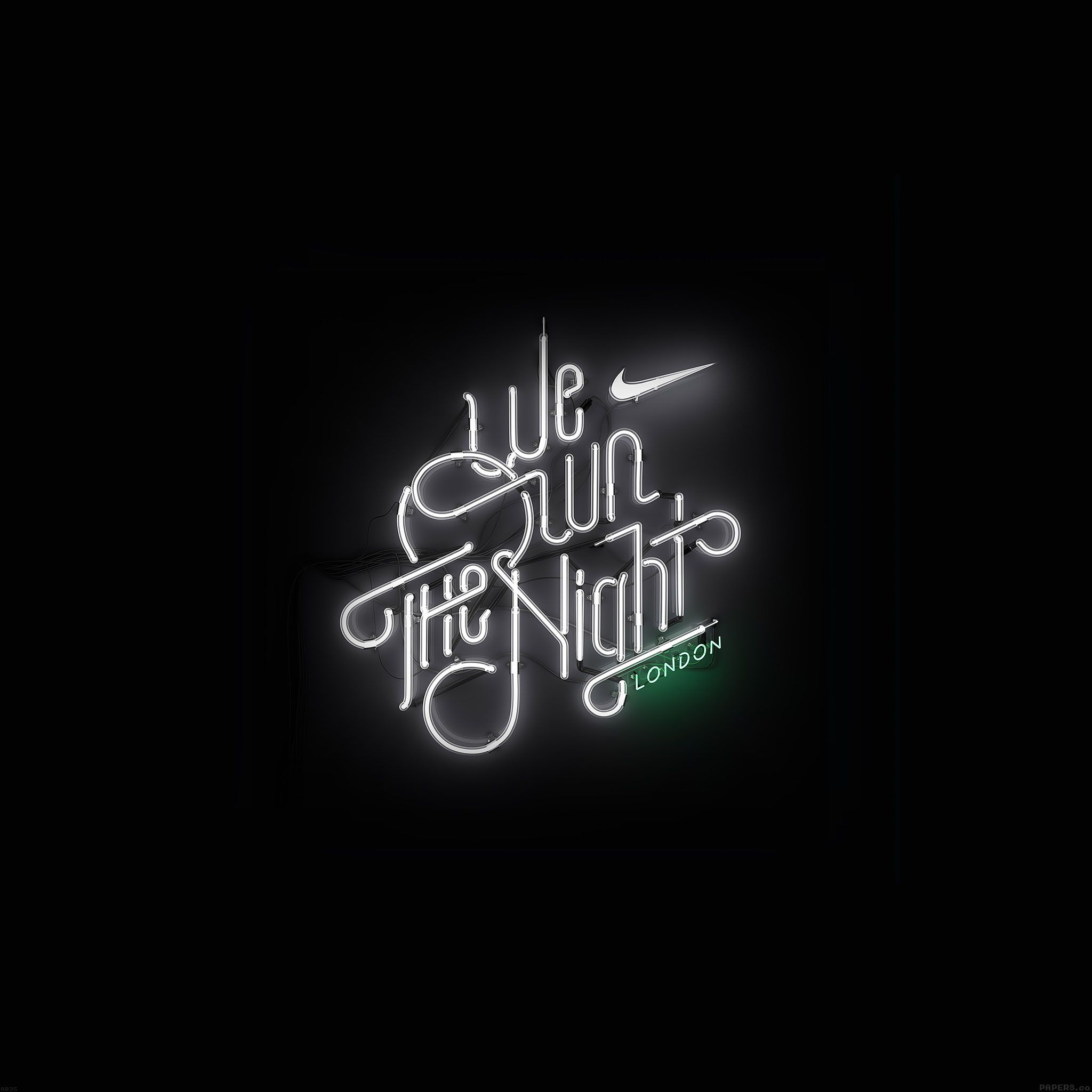 Logo Nike neon nero, abbigliamento sportivo, 2048x2048 alta risoluzione, iPad
