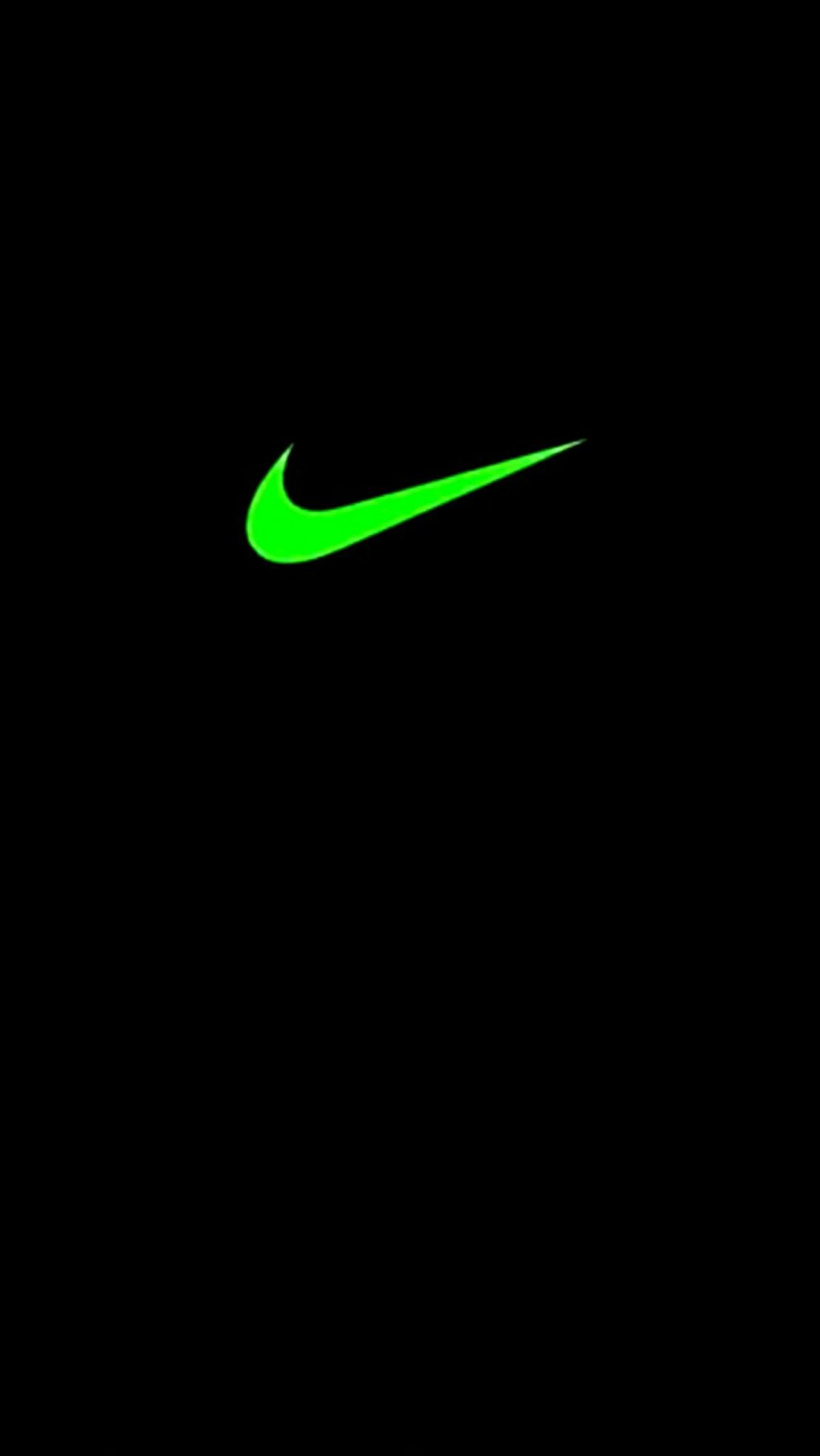 Logo Nike verde su nero, 1107x1965 Full HD Verticale, Smartphone