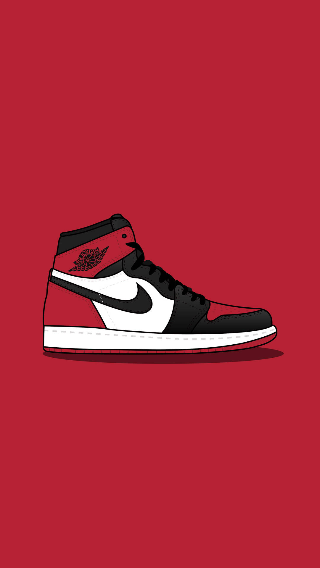 Scarpa Nike Jordan 1 rossa, swoosh, 1081x1920 Full HD Verticale, iPhone
