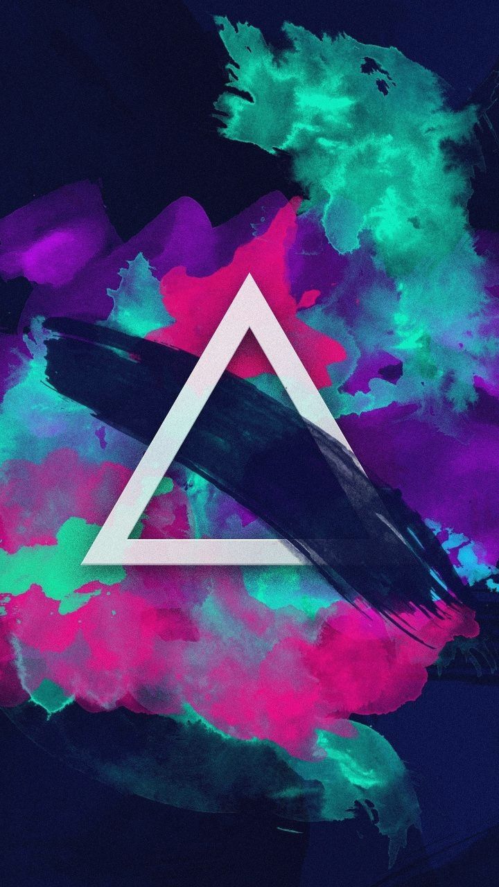 Triangolo bianco su pittura astratta, 720x1280 Verticale, Android