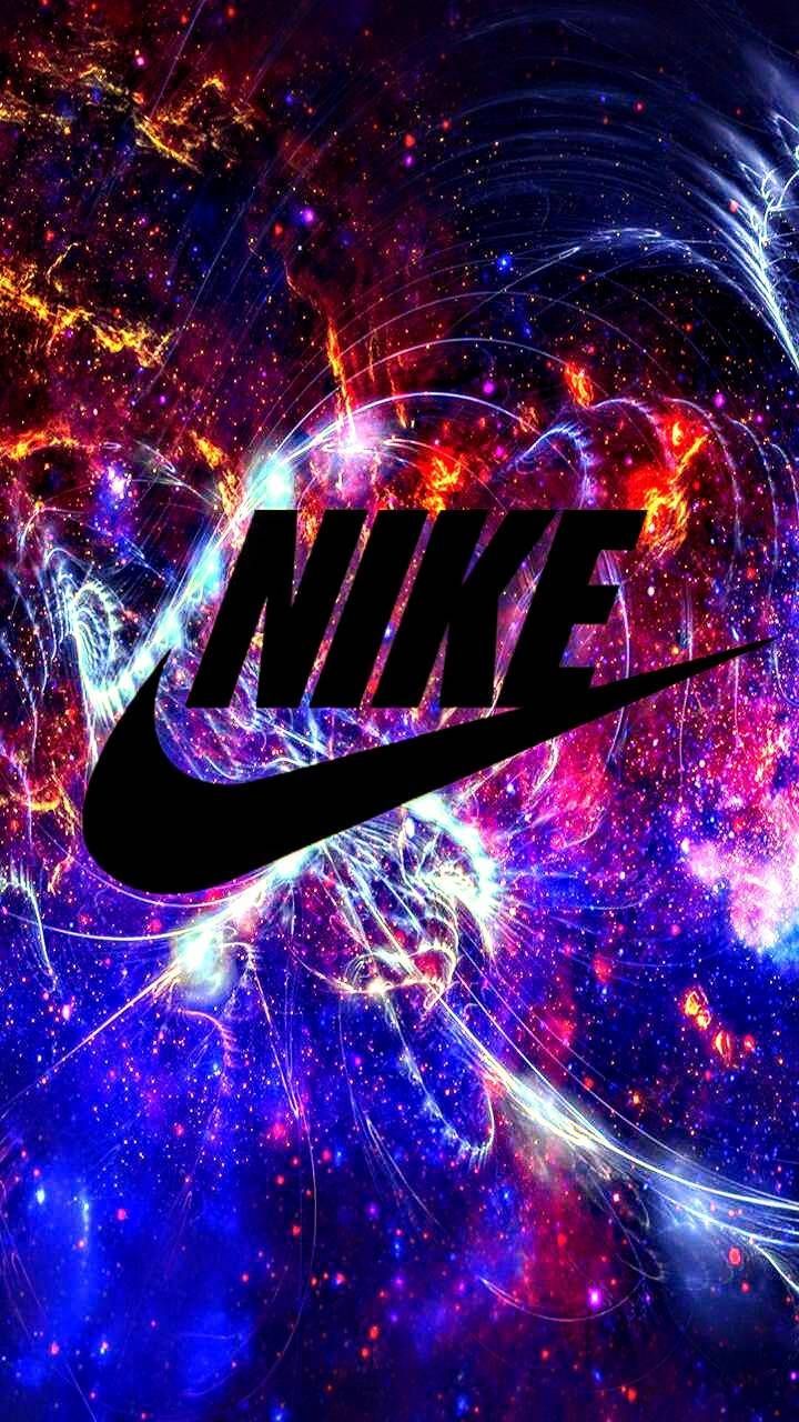 Logo Nike galassia viola blu, abbigliamento sportivo, 720x1280 Verticale, Telefono