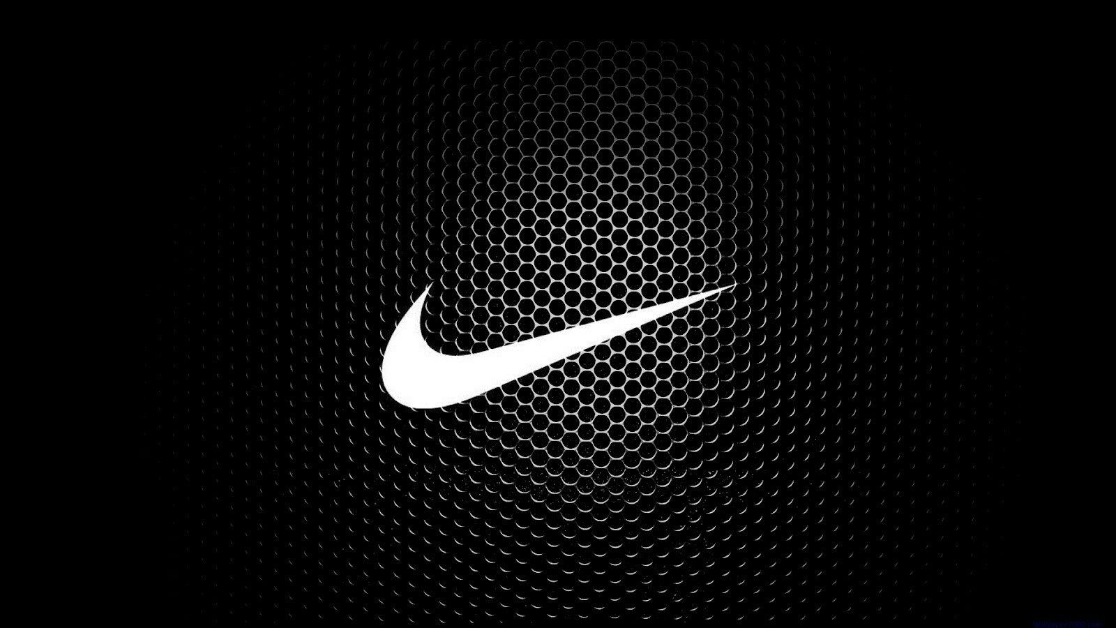 Logo Nike sfondo nero, 1600x900 900p, Desktop