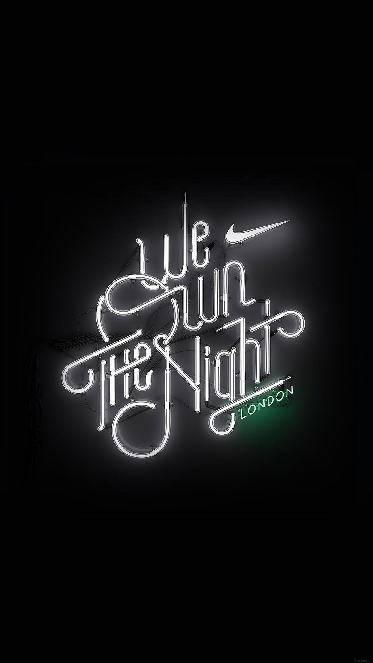 Logo Nike testo neon nero, 1242x2208 Full HD Verticale, Google Pixel