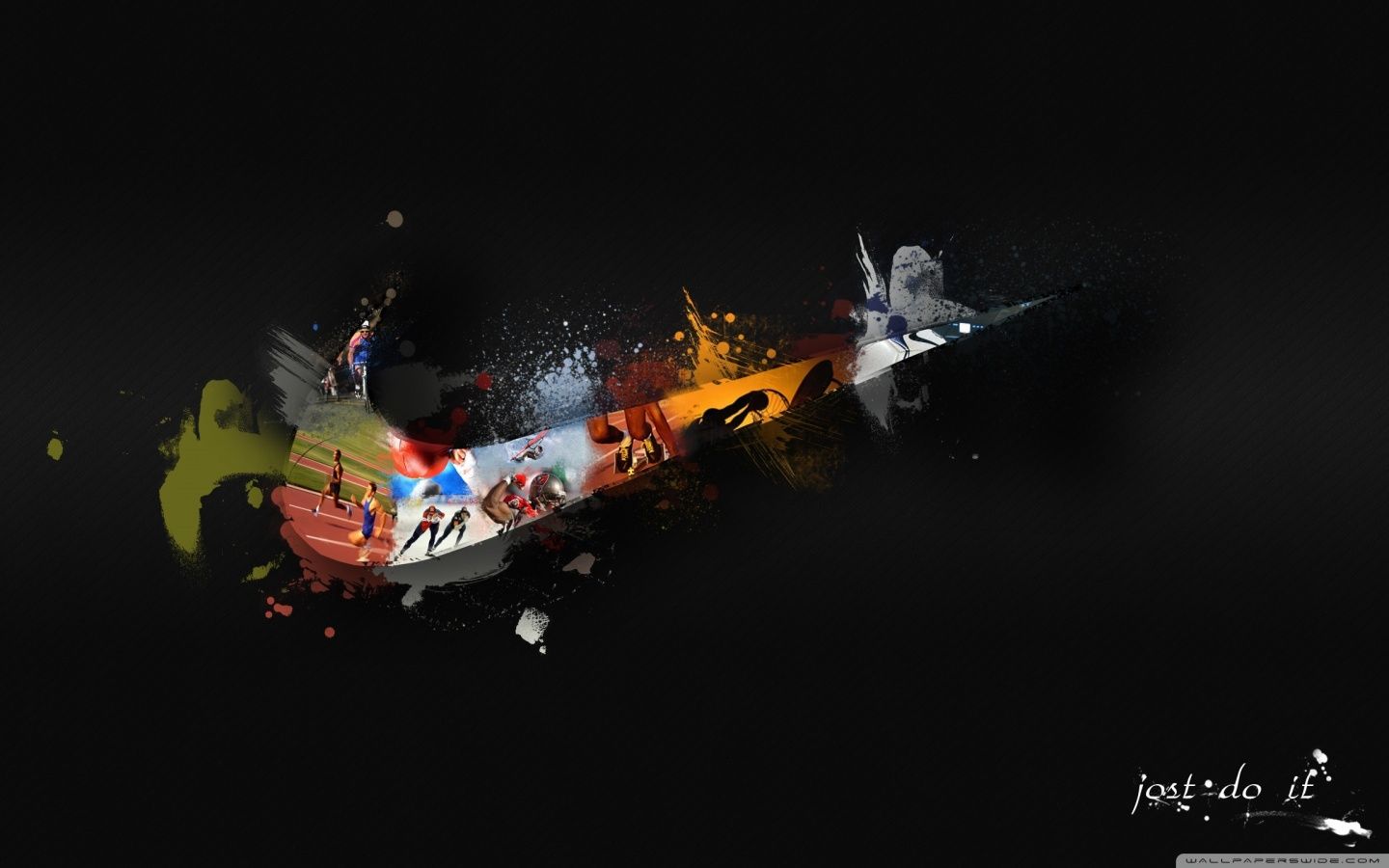 Logo Nike arancione sfondo nero, 2048x1152 alta risoluzione, Desktop