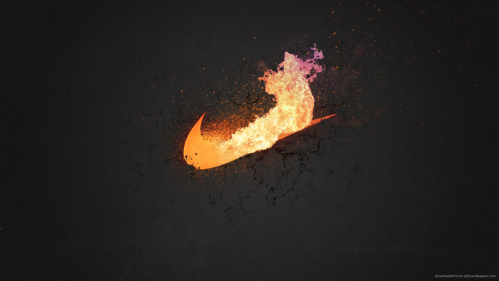 Logo Nike in fiamme, 1920x1080 Full HD 1080p, PC