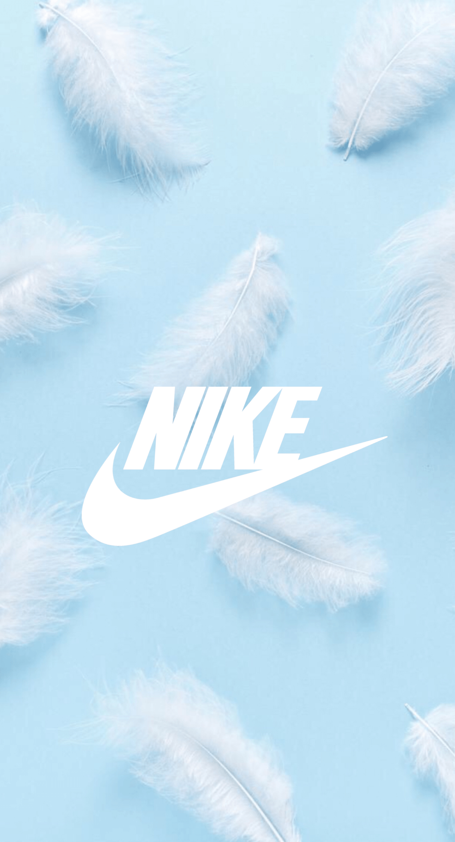 Logo Nike piume bianche azzurro, swoosh, 1536x2844 Full HD Verticale, Smartphone