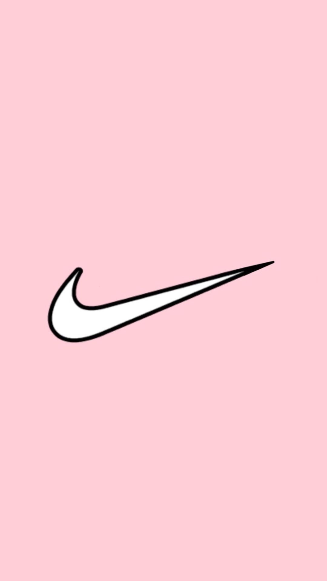 Logo Nike bianco sfondo rosa, swoosh, 1080x1920 Full HD Verticale, iPhone