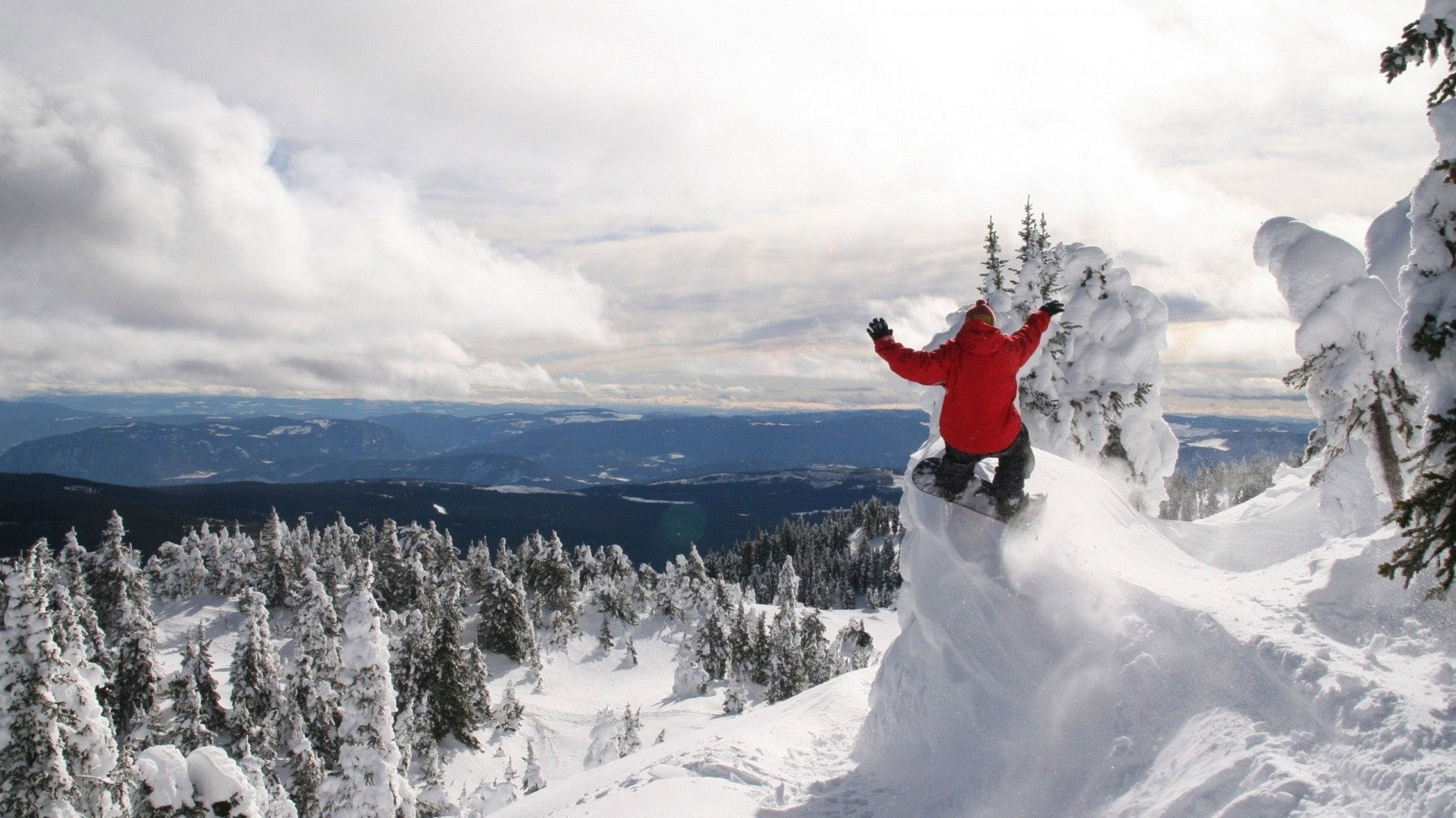 Snowboarder salto su fiordo, 1600x1067 HD, Desktop
