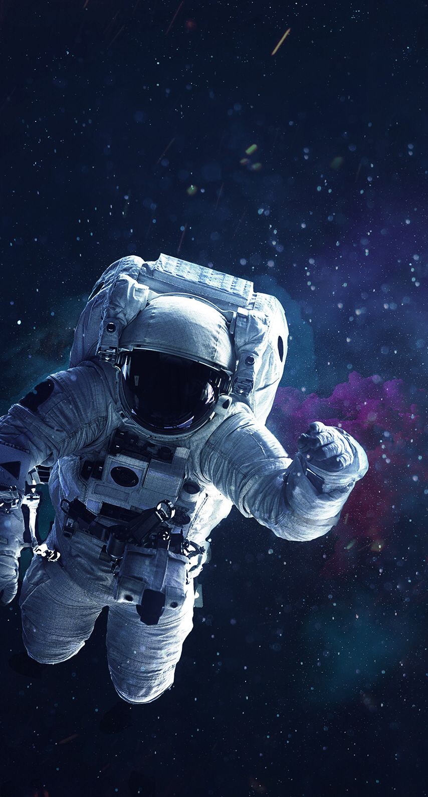 Astronauta fluttuante nello spazio, 854x1590 Verticale, Mobile