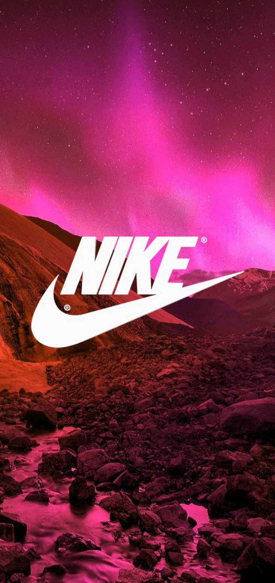 Logo Nike su galassia viola, 720x1280 Verticale, Telefono