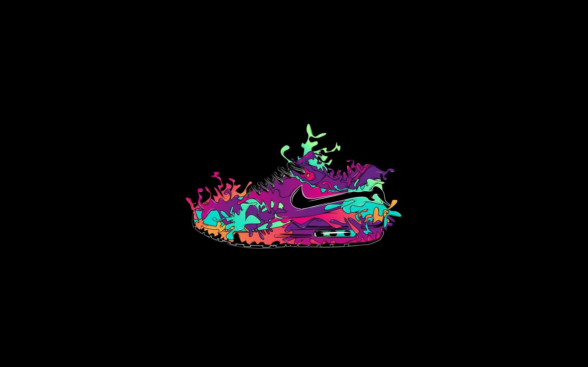 Scarpa Nike colorata artistica, swoosh, 1920x1200 Full HD+, PC