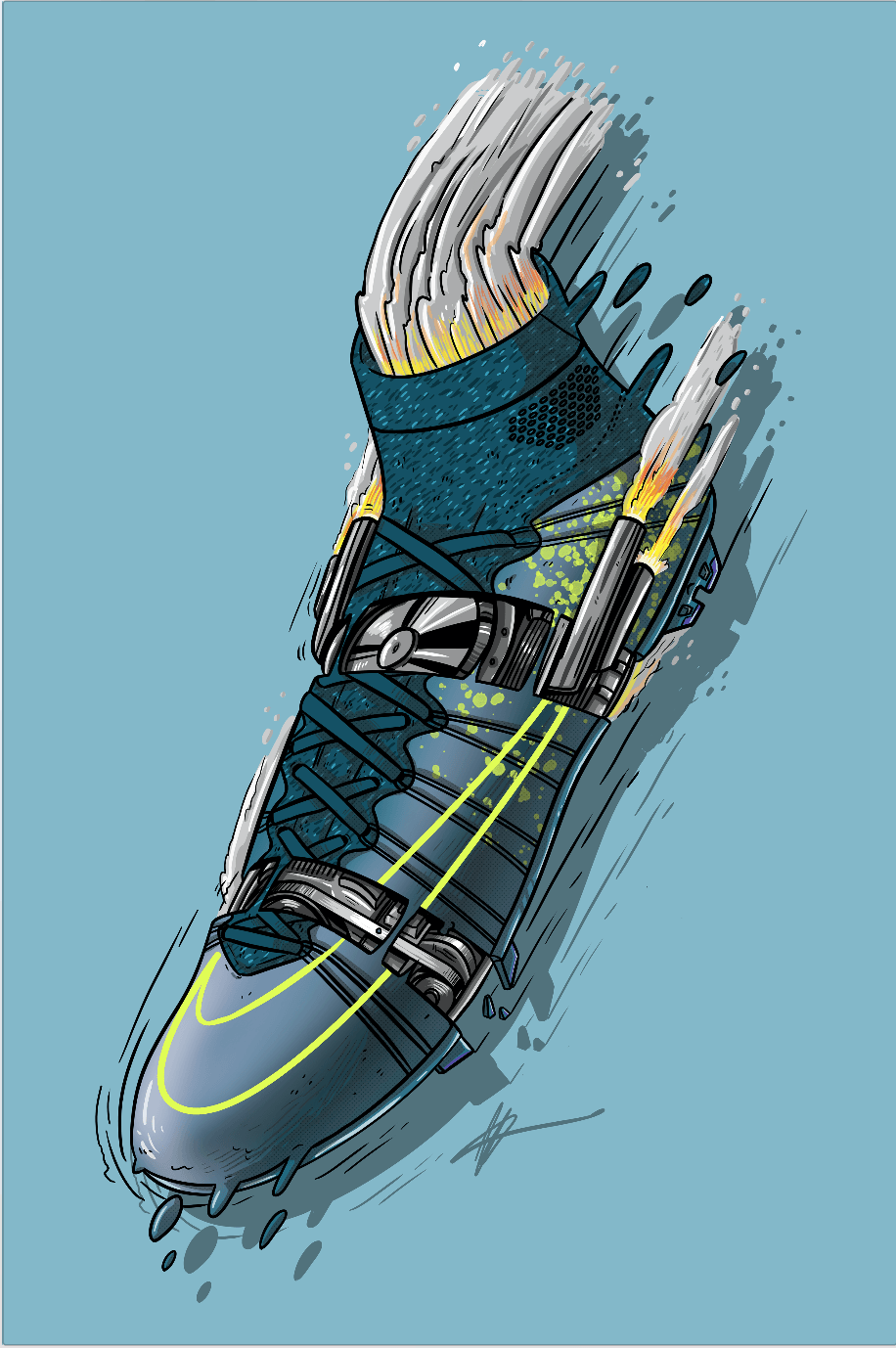 Scarpa da calcio Nike Mercurial illustrata, 916x1378 Verticale, Telefono
