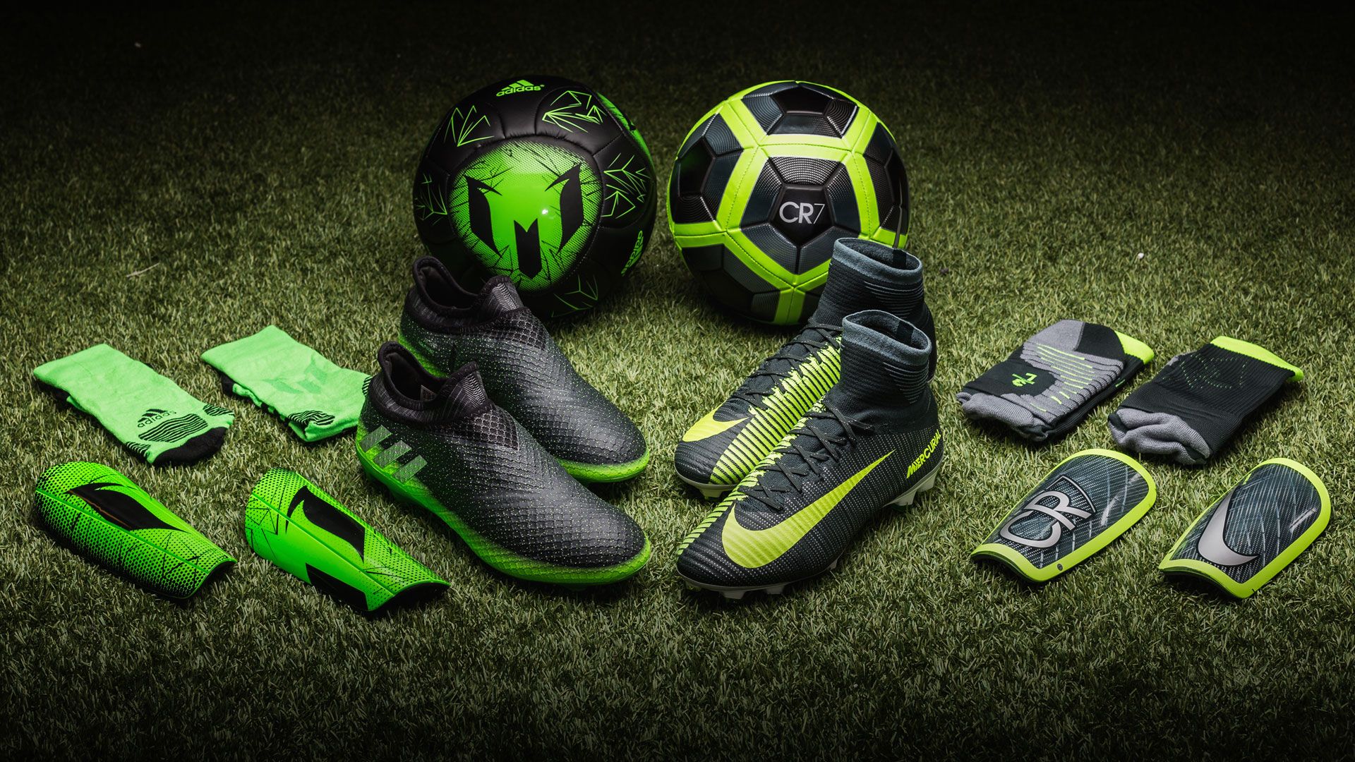 Scarpe da calcio Nike Adidas verdi, tre strisce, 1920x1080 Full HD 1080p, Laptop
