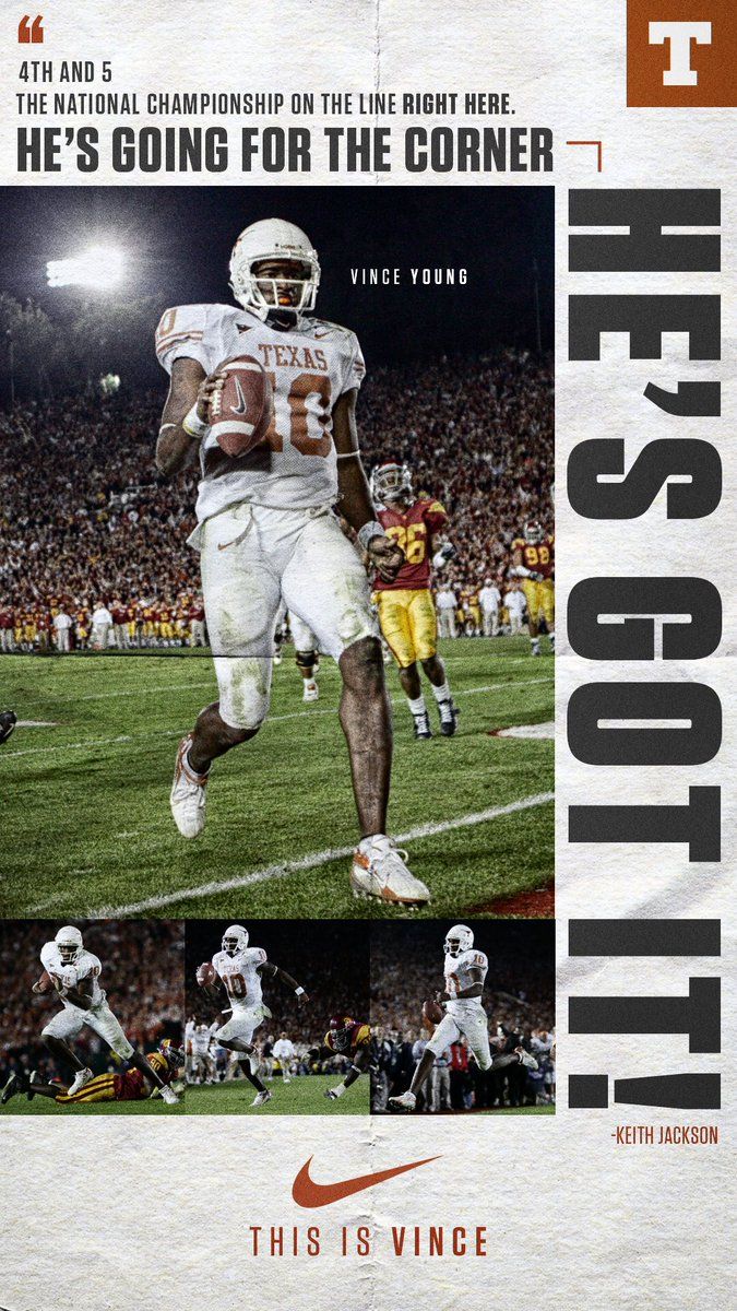 Vince Young Texas Longhorns Nike, abbigliamento sportivo, 675x1200 Verticale, Telefono