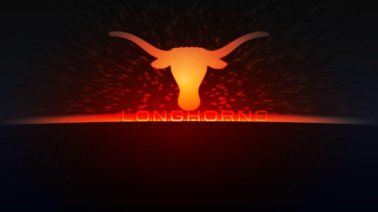 Logo Longhorns rosso su nero, 1280x720 HD, Desktop