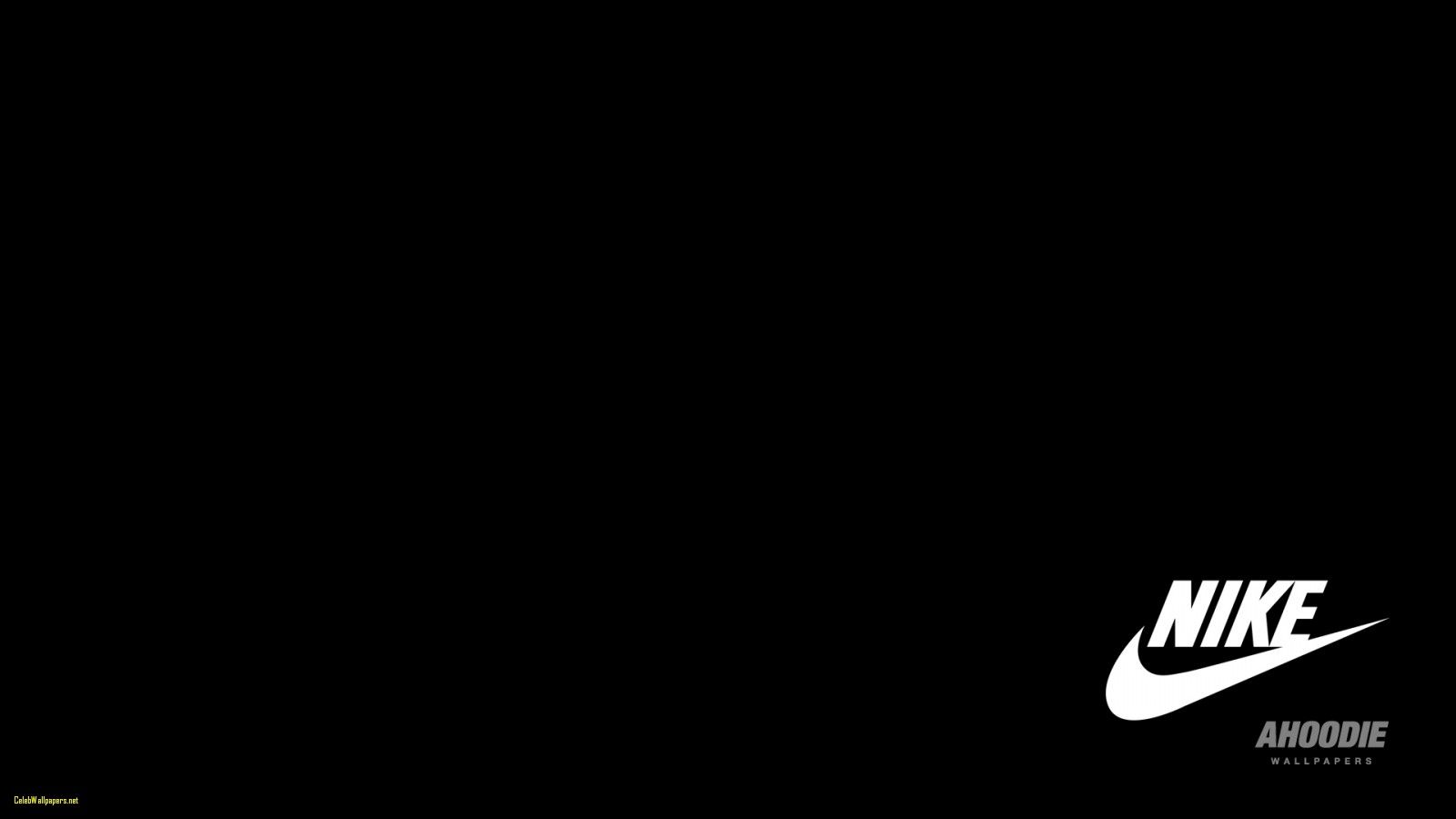 Logo Nike su nero, 1600x900 HD, Desktop