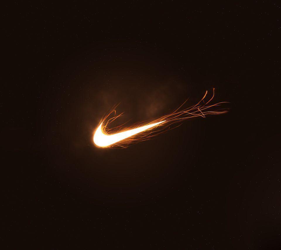 Logo Nike fiammeggiante nero, 960x854 HD, PC