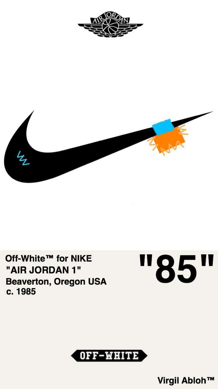 Logo Nike Off-White Jordan, swoosh, 750x1334 Full HD Verticale, Smartphone