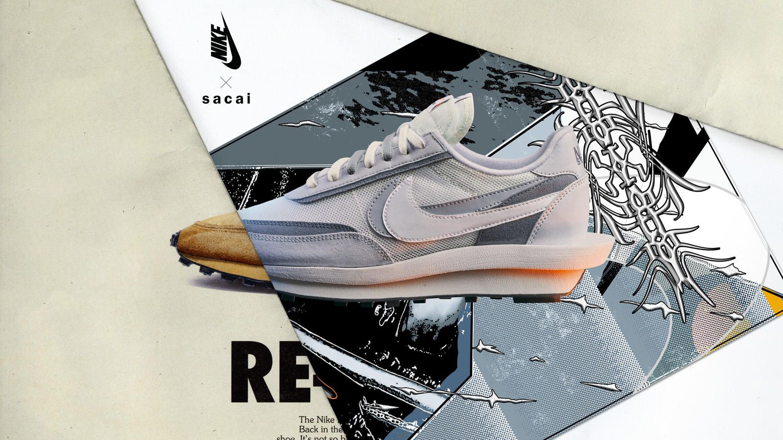 Sneaker Nike x Sacai bianca, 1600x900 HD Ready, Laptop