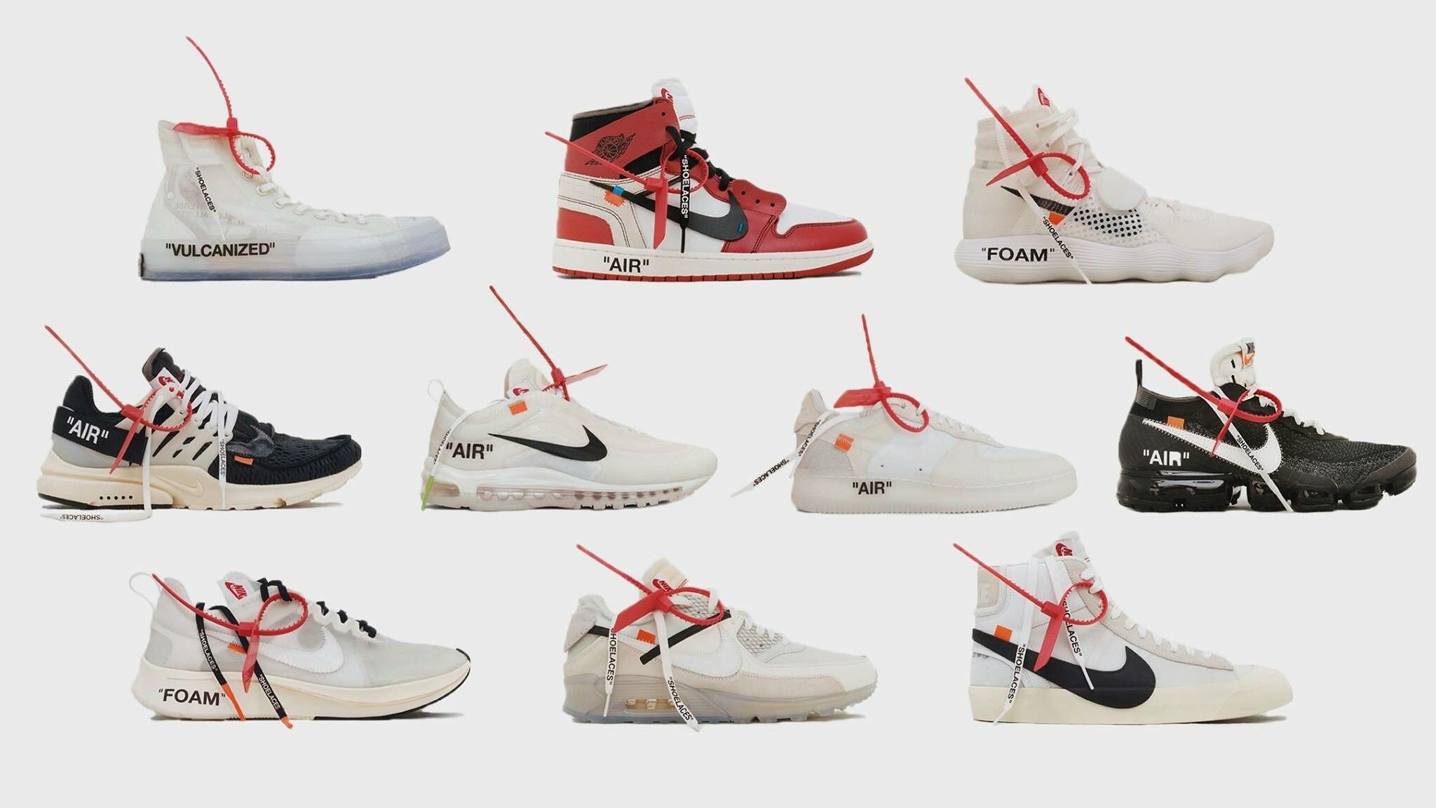 Collezione sneaker Nike Off-White, streetwear di lusso, 2048x1152 2K, Desktop