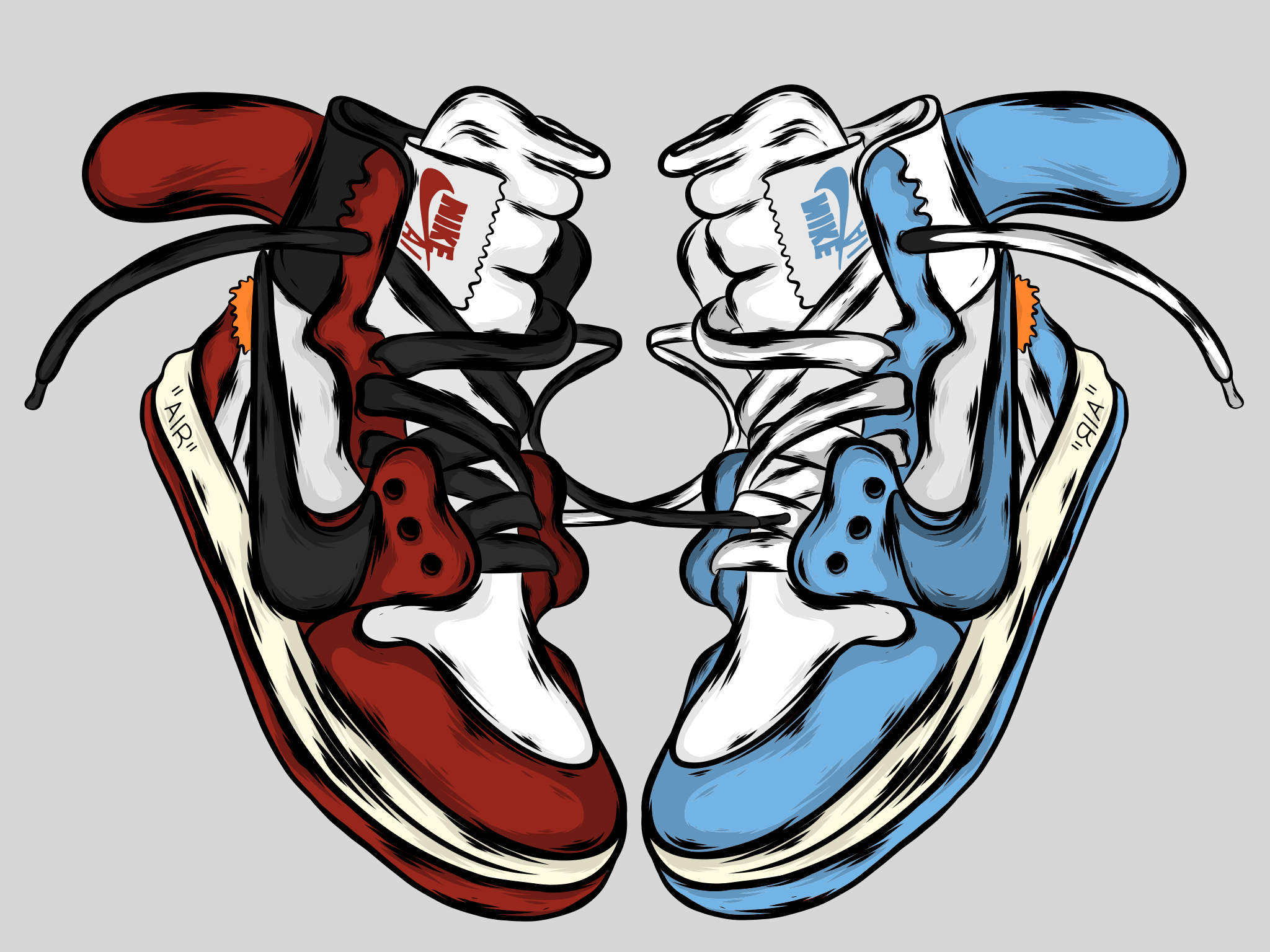 Nike Air Jordan 1 illustrazione, sneaker, 2048x1536 2K, PC