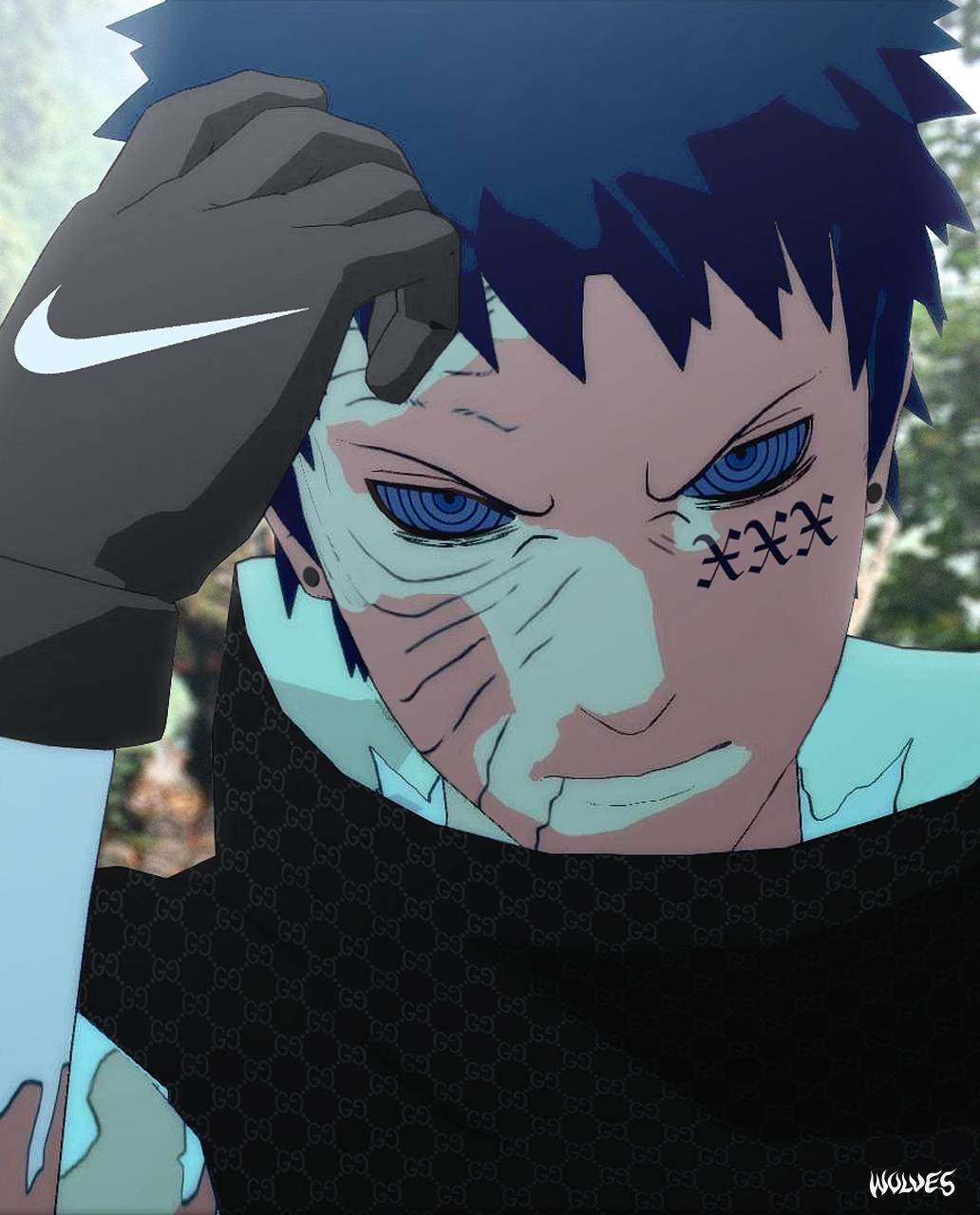 Obito Uchiha con logo Nike, 1032x1280 Verticale, POCO