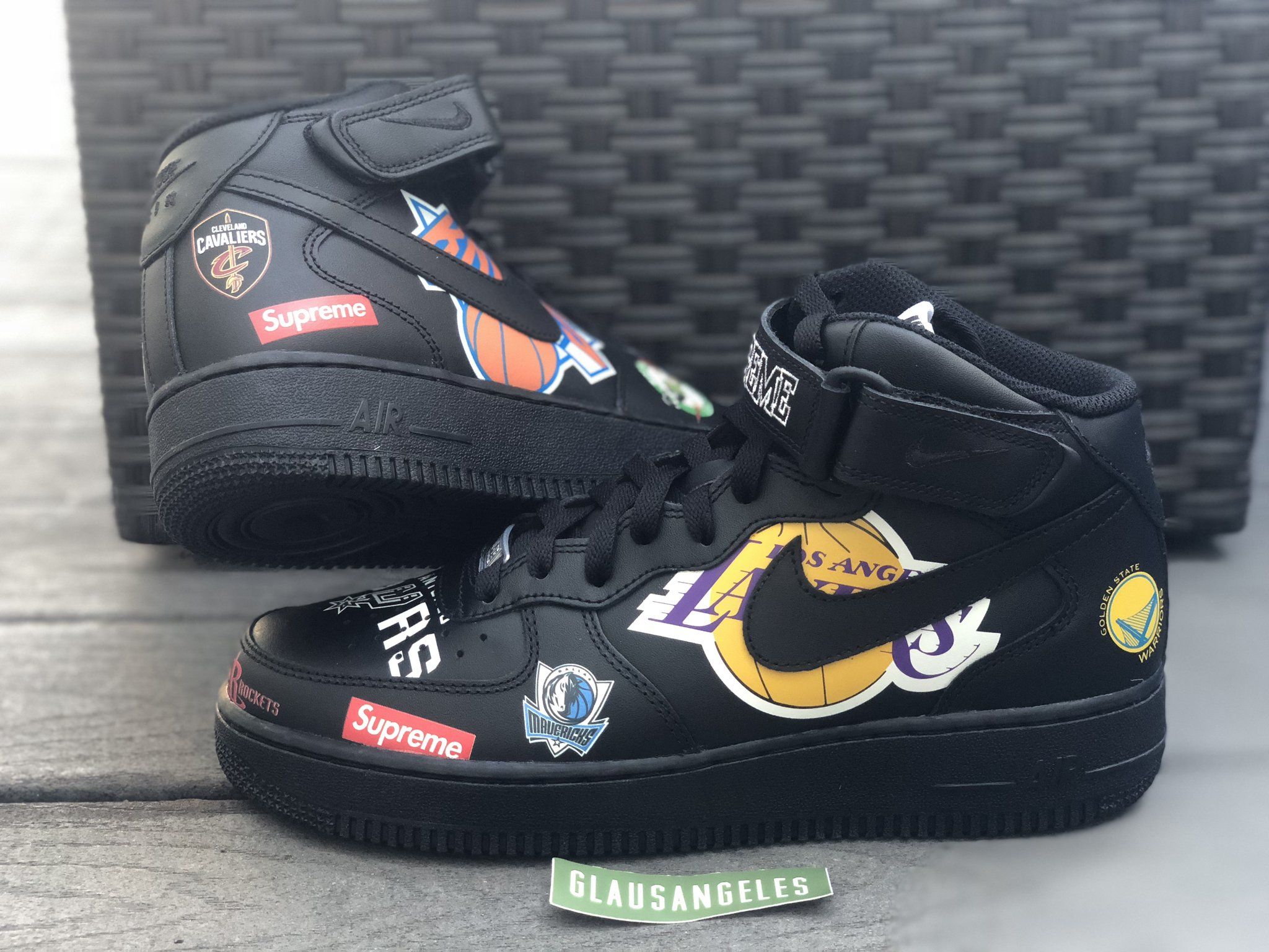 Nike Air Force 1 nera loghi NBA, basket americano, 2048x1536 alta risoluzione, PC