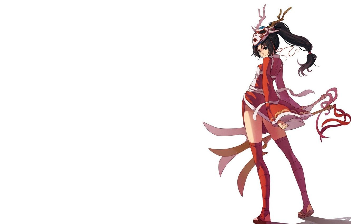 Ragazza ninja rossa con maschera, 1332x850 HD, HP Laptop