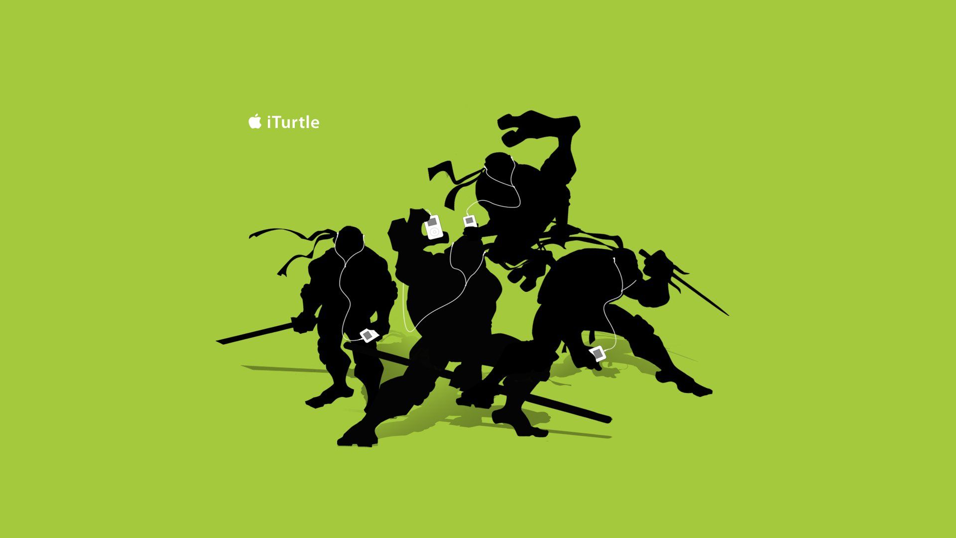 Tartarughe Ninja silhouette verde, 1920x1080 Full HD, PC Desktop