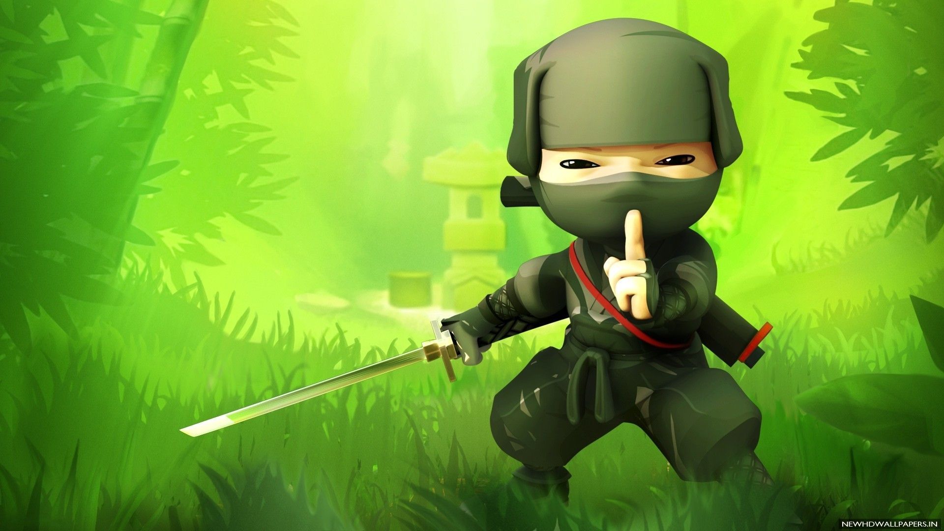 Ninja cartoon con spada, 1920x1080 Full HD 1080p, Desktop