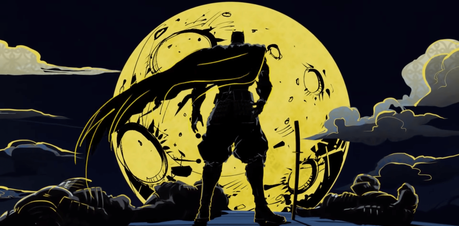 Batman Ninja silhouette luna, Gotham, 1920x947 1080p, PC