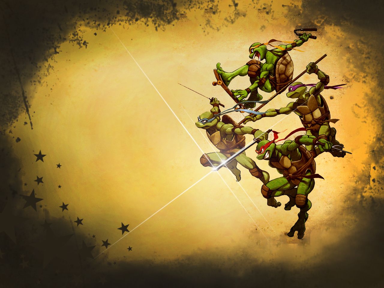 Tartarughe Ninja cartoon combattono, 1280x960 HD, Desktop