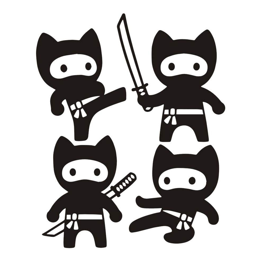 Gattini ninja silhouette nera, 1024x1024 HD, Laptop