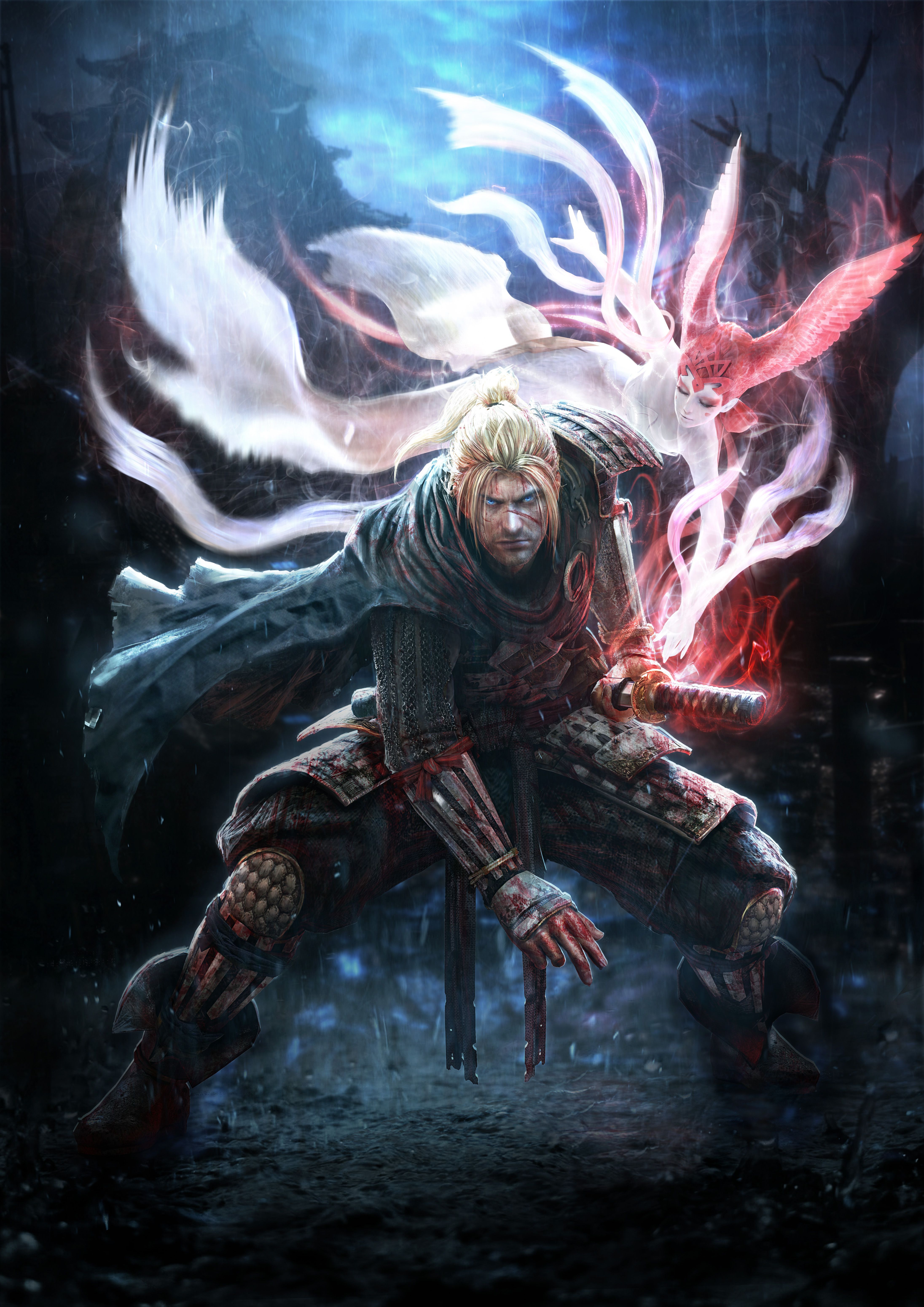 Guerriero Nioh spirito guardiano rosso, 4384x6200 Full HD Verticale, Smartphone