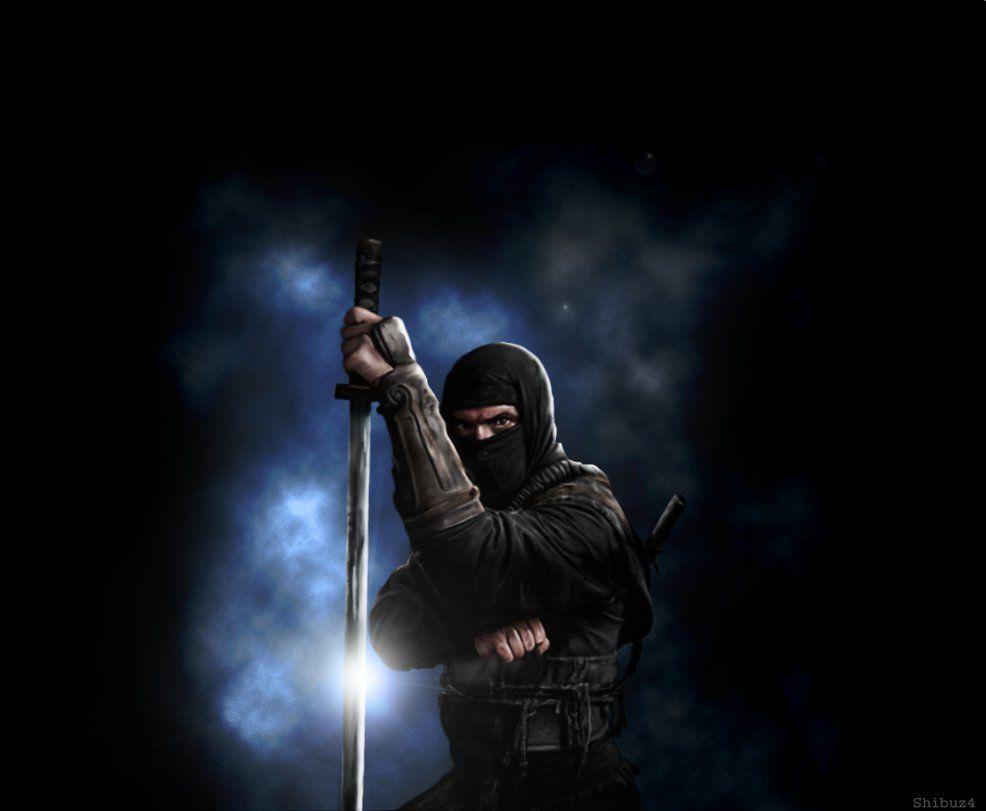 Ninja con katana ombra, 986x811 HD, PC
