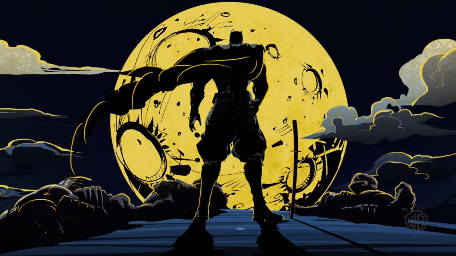 Batman Ninja sagoma luna, Gotham, 1600x900 HD, Laptop