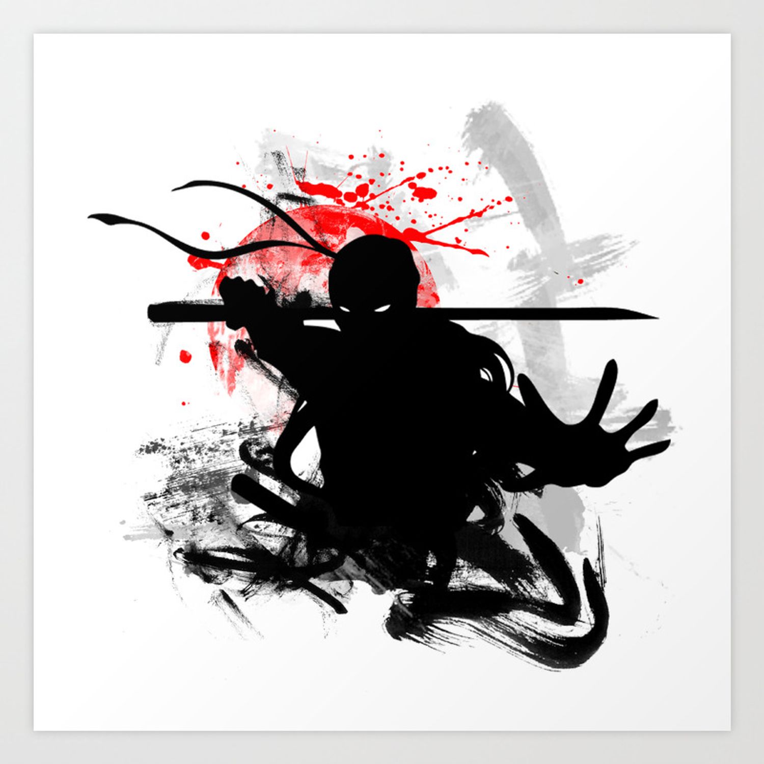 Ninja stilizzato rosso scuro, 1920x1080 1080p, PC