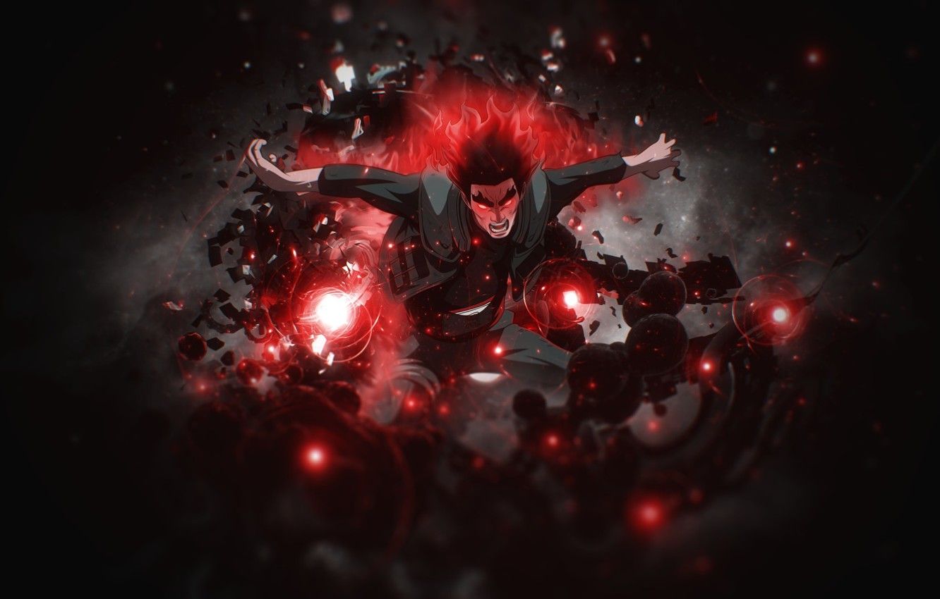 Ninja con fuoco rosso esplosivo, 1332x850 HD, Desktop