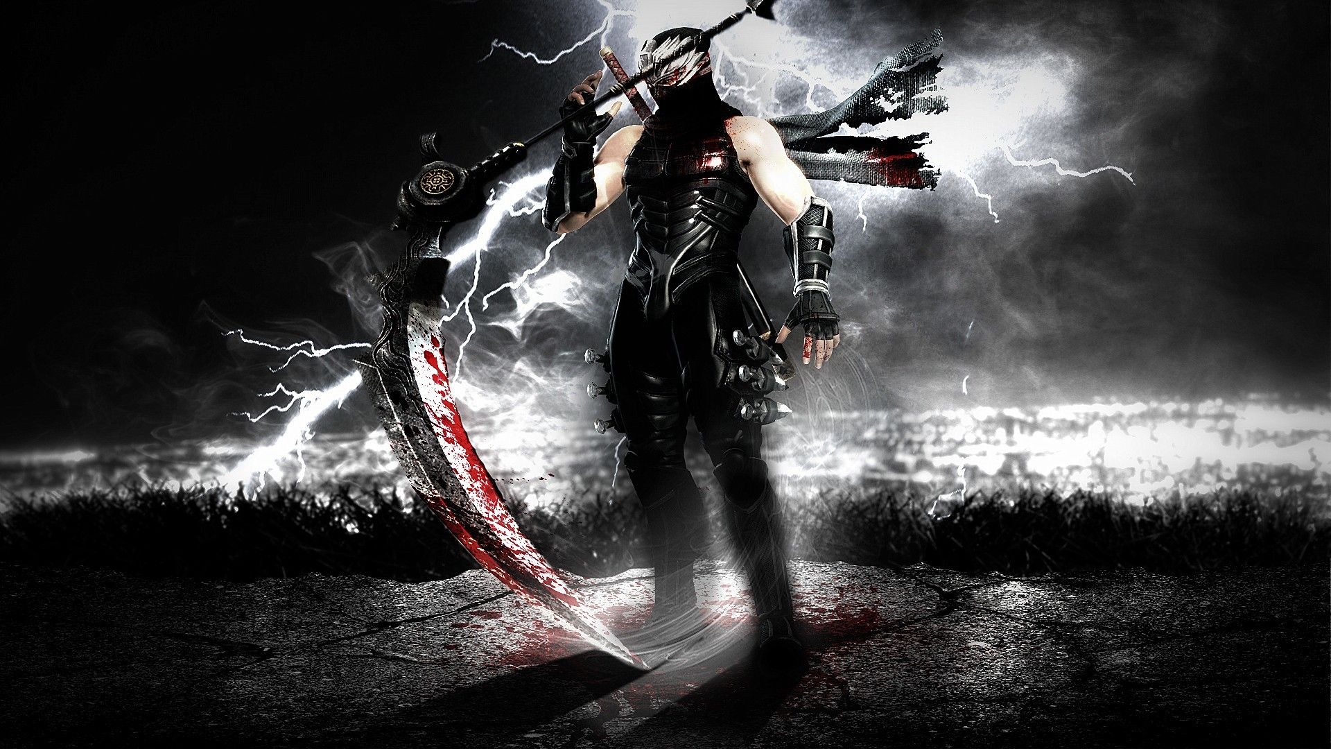 Ninja con spada insanguinata, 1920x1080 Full HD 1080p, Desktop