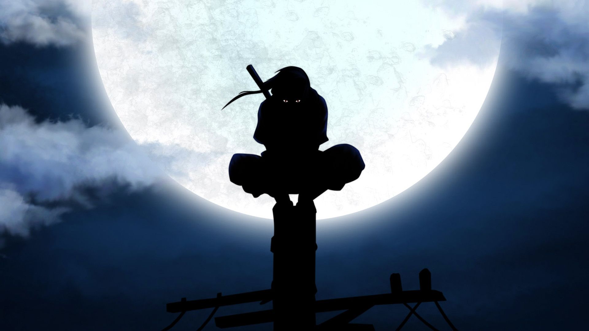 Silhouette ninja luna piena, 1920x1080 1080p, Desktop