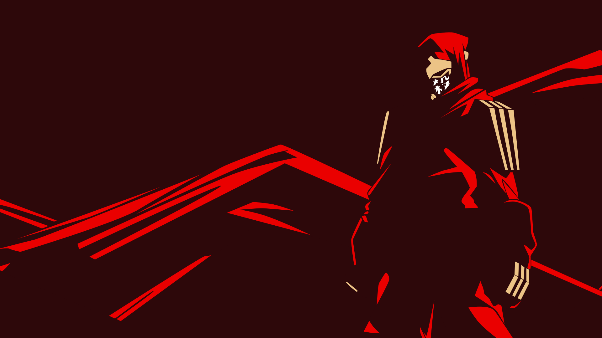 Ninja silhouette rosso scuro, 1920x1080 Full HD 1080p, PC Desktop